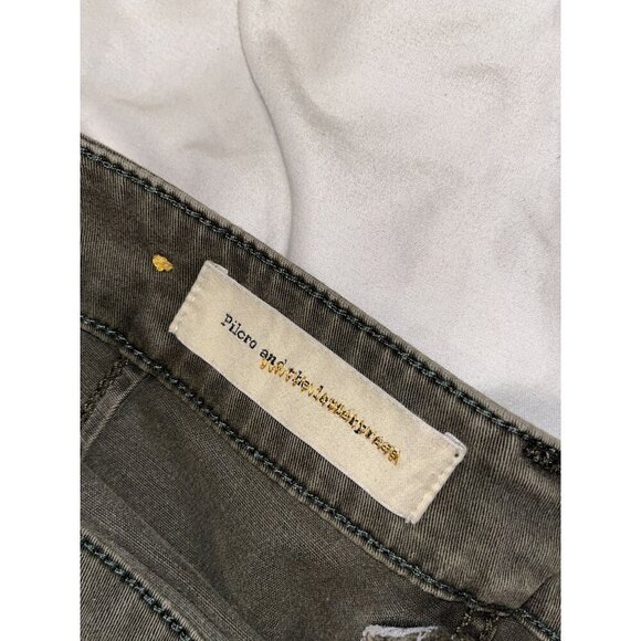 Anthropologie Pilcro Green Zipper Pockets Slim Fit Skinny Pants Women's Size 28 - Picture 5 of 8
